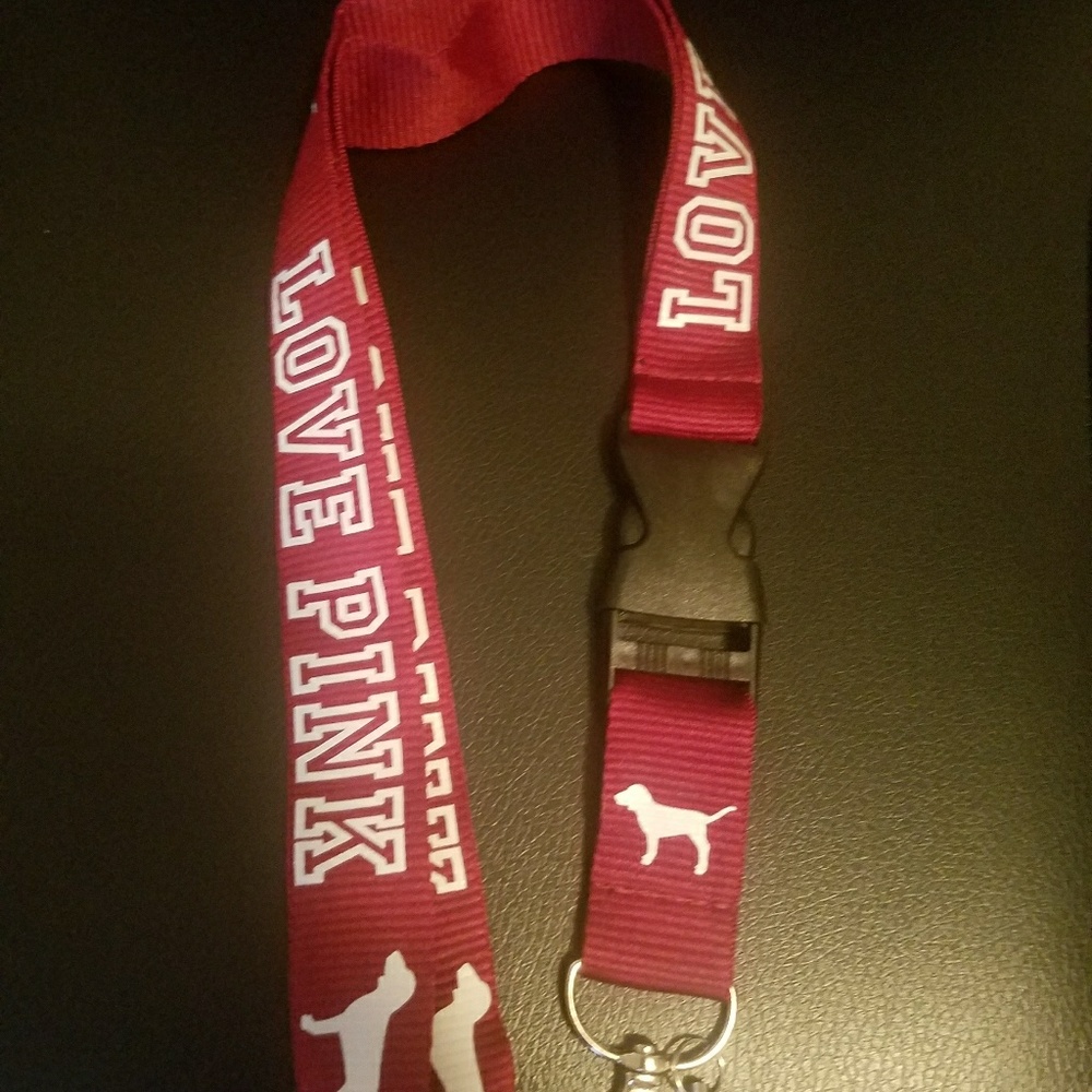 VS PINK Lanyard :BURGUNDY&WHITE